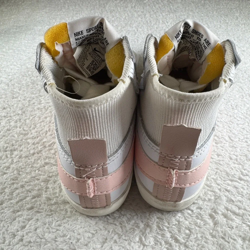 Nike Blazer Mid 77 Jumbo Women 8.5 White Pink Oxford Clean Shoe Sneaker High Top